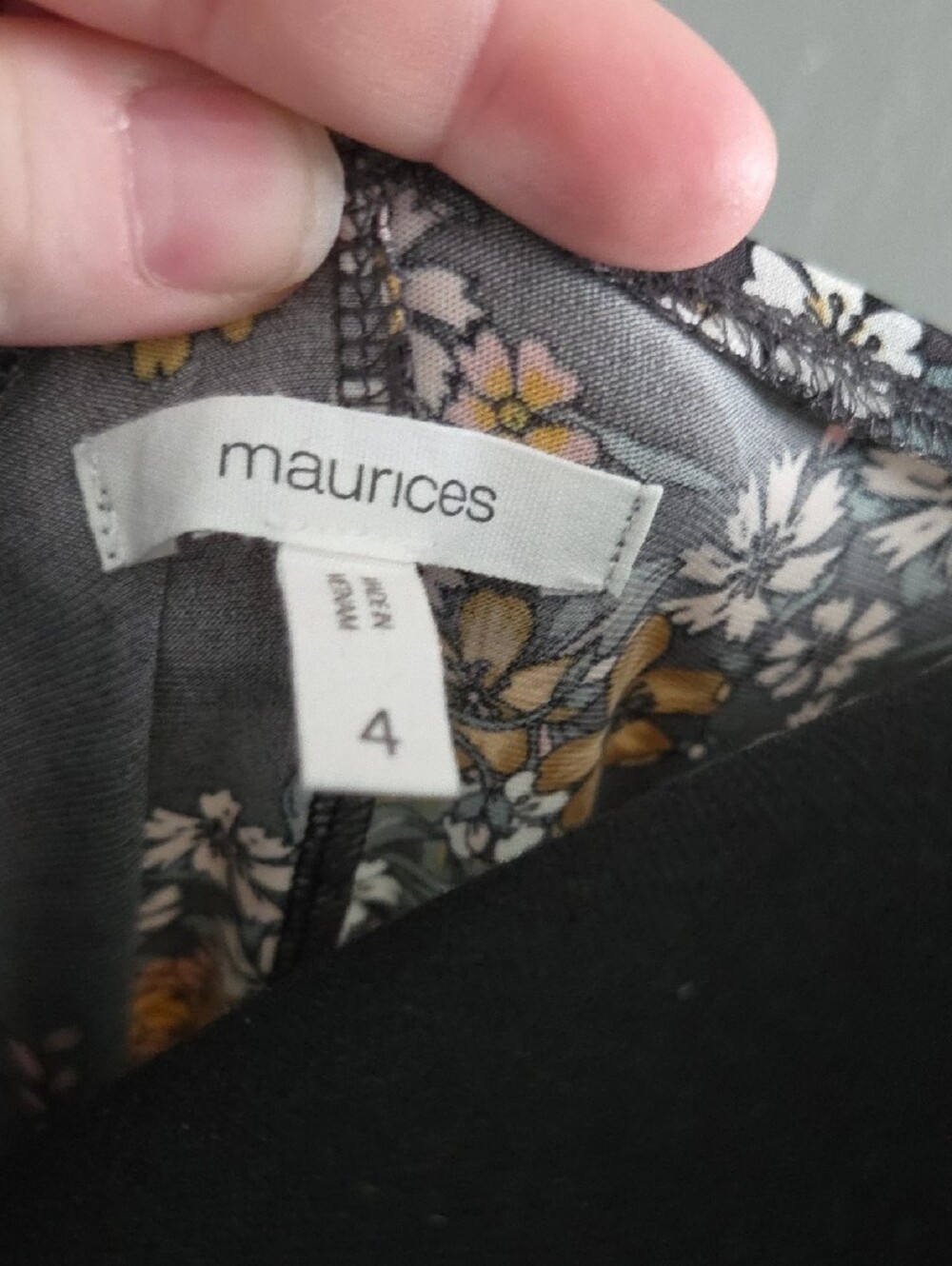 Maurices Gray Floral Maxi Dress with Yellow and White Blooms 4 - Picture 4 of 5